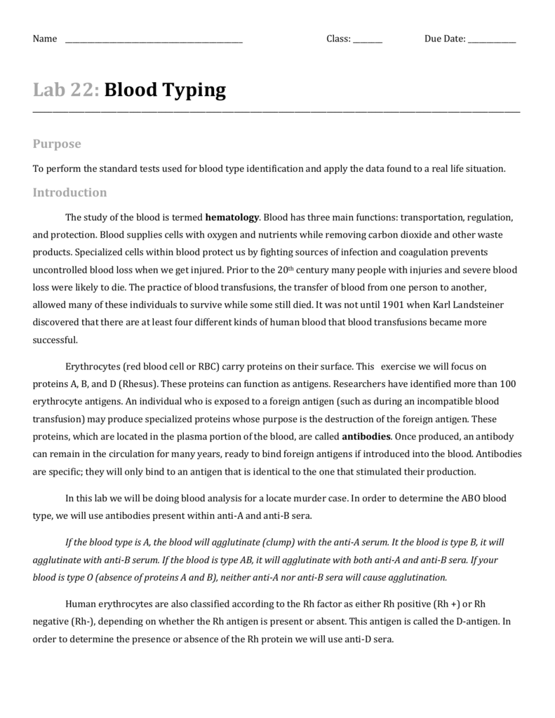 Introduction to Blood Types