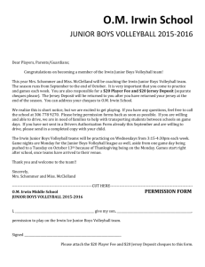 Parent Letter 2015 - junior boys
