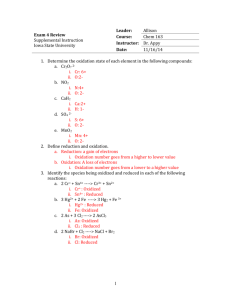 Exam 4 Review Key - Iowa State University