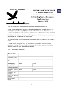 Outstanding Teacher Programme application form
