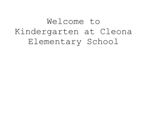 Welcome to Kindergarten at Cleona Elementary School