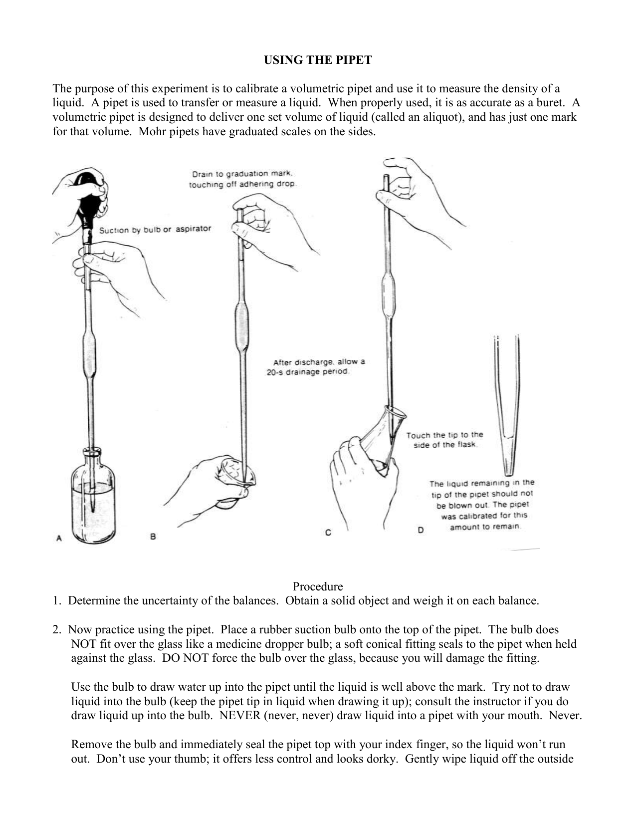 Volumetric Pipette Diagram