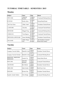 tutorial timetable – semester 1 2015