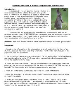 Breeding Bunnies: Natural Selection and Allele Frequencies In this