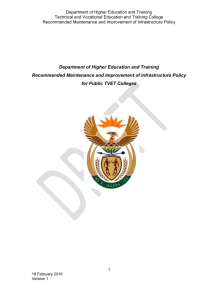 DHET Developed Maintenance and Improvement of Infrastructure