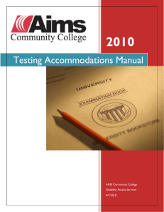 Testing Accommodations Manual