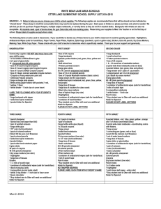 School Supply List 2014/2015 - White Bear Lake Area Schools