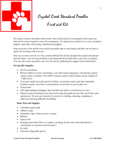 Crystal Creek Standard Poodles First aid Kit We want everyone who