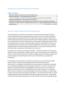 Working Group on Physical Infrastructure Choices Packet