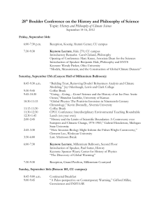 28 th Boulder Conference on the History and Philosophy of Science