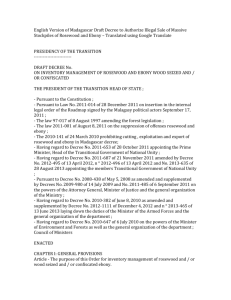 English Version of Madagascar Draft Decree to Authorize Illegal