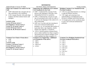 Ratios Unit Plan Math 6th