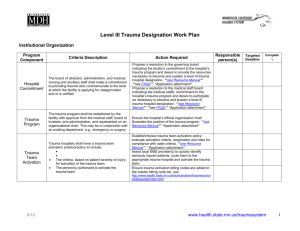 Level III Trauma Designation Work Plan