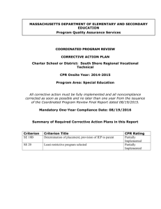 corrective action plan - Massachusetts Department of Education