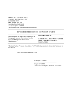 Surrebuttal Testimony of the Utah Asphalt Pavement Association