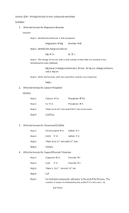 Science 1206 – Writing formulas of Ionic compounds worksheet