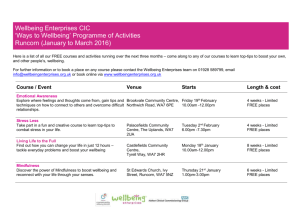 Wellbeing Programme of Activities