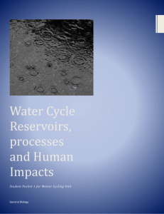 Water Cycle Reservoirs, processes and Human Impacts