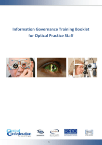 Information Governance Training Booklet for Optical Practice Staff