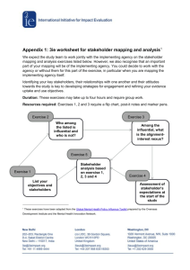 Worksheet for stakeholder mapping and analysis