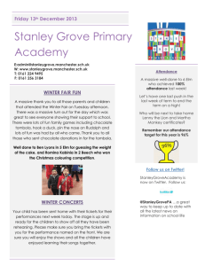 Follow us on Twitter! - Stanley Grove Primary Academy