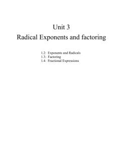 (1.2) Exponents and Radicals