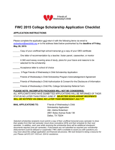 DOWNLOAD THE 2015 SCHOLARSHIP APPLICATION