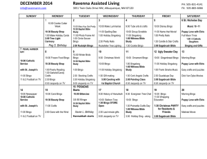 DECEMBER 2014 Ravenna Assisted Living