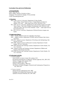 Curriculum Vitae and List of Publications