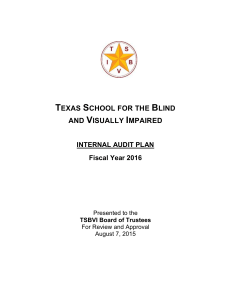 Audit Report - Texas School for the Blind and Visually Impaired