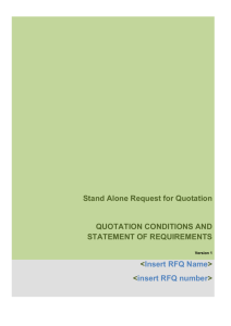 Quotation Conditions & Statement of Requirements