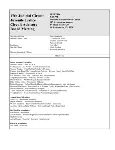 17th Judicial Circuit Juvenile Justice Circuit Advisory Board Meeting
