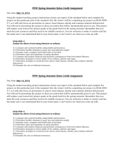 FNW Spring Semester Extra Credit Assignment