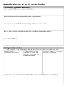 SN1 SN2 Summary Worksheet DEA