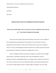 Research Paper: Race from a Biological and Social Perspective