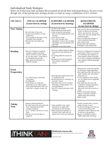 Study Strategies for Three Learning Modes