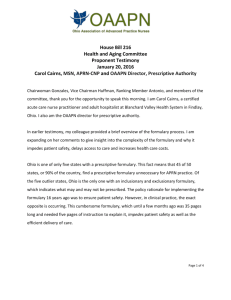 House Bill 216 Health and Aging Committee Proponent