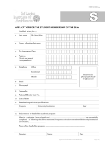 application for the student membership of the slia