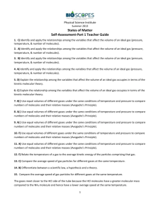 States of Matter SelfAssessment Part 1 Teacher Guide