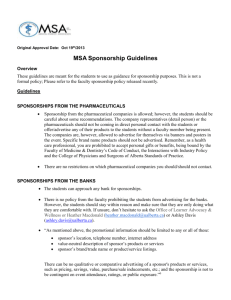MSA Sponsorship Guidelines