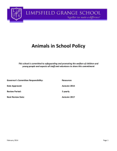 Animals in School Policy - Limpsfield Grange School