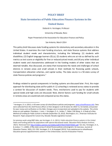State Inventories of Public Education Finance Systems in the