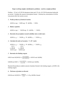 Steps to solving complex stoichiometry problems – used in a sample