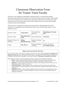 Classroom Observation Form