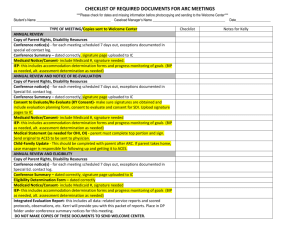 ARC Checklist Document