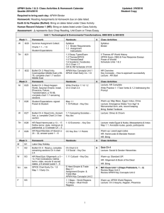 APWH Units 1 & 2: Class Activities & Homework Calendar Updated