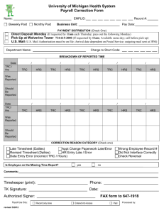 UMHS Payroll Adjustment/Correction Form