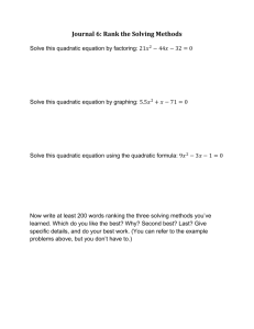 Ch. 7 Pre-test Rank Solving Methods Journal