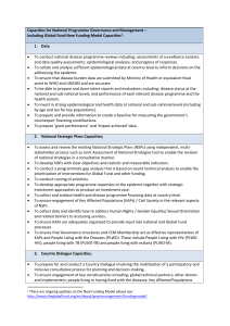 Capacity checklist for national program governance and