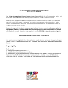 BUSP Honors Application for the 2015